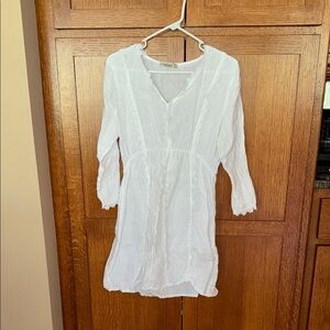 White Linen Swim Suit Cover Up